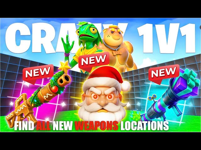 NEW WEAPONS CRAZY 1V1 FFA ALL GUNS & RIDES MAP FORTNITE CREATIVE (PART 41)