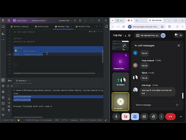 Lecture_11 (Operator in Python - Identity & Membership Operator)