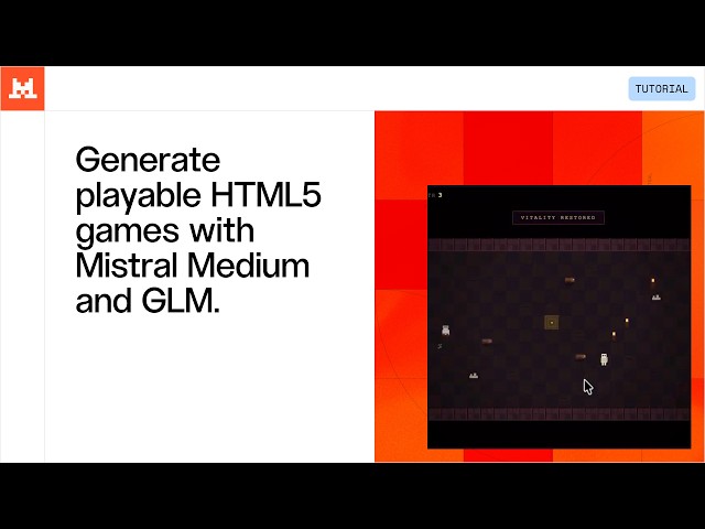 Genera juegos HTML5 jugables con Mistral Medium y GLM