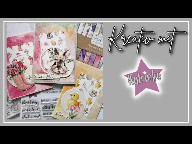 Karten basteln / watch me craft / Osterkarten mit dem Papier bunter Ostergruß / Kulricke/ Faltkarten