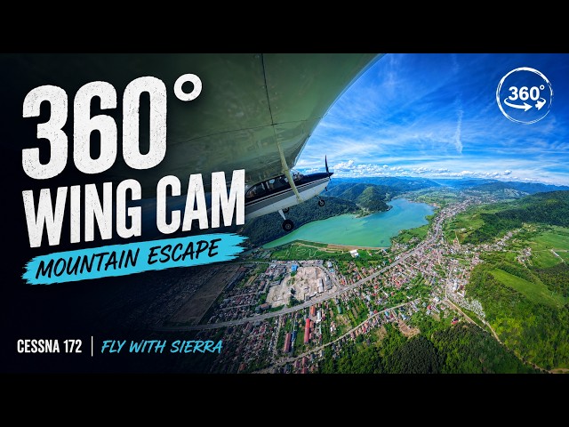 POV: Riding on the Wing of a Cessna 172 in 360° Over the Romanian Mountains