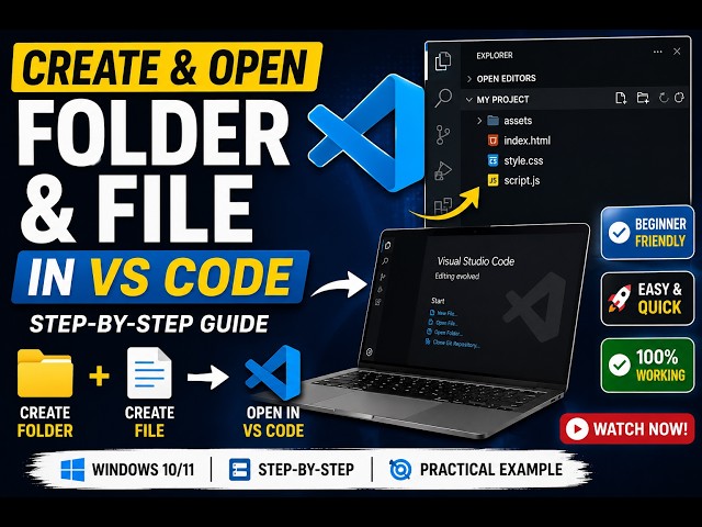 How to Create Folder & File in VS Code | Open Folder in VS Code