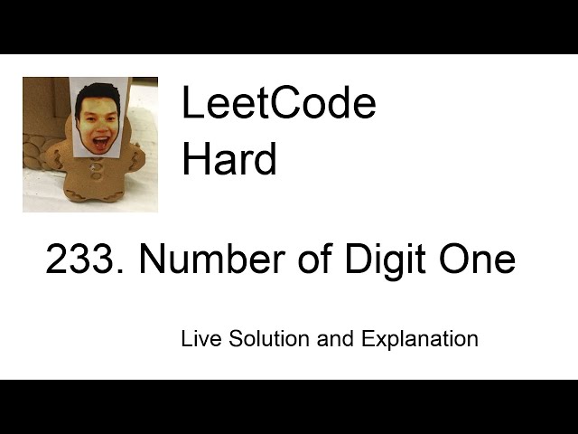 233. Number of Digit One (Leetcode Hard)