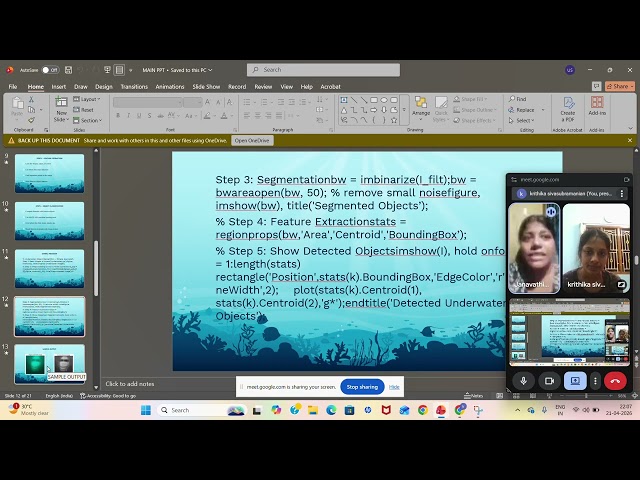 Underwater object recognition using MATLAB