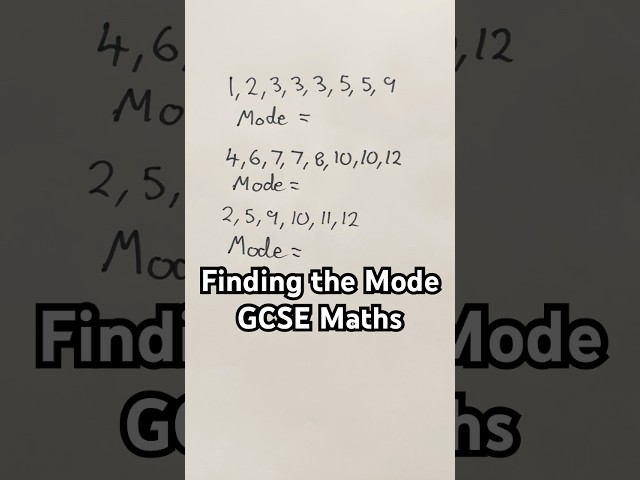 Finding the Mode of a set of data #shorts #maths #gcsemaths #gcse #mathematics #mathstricks #exam