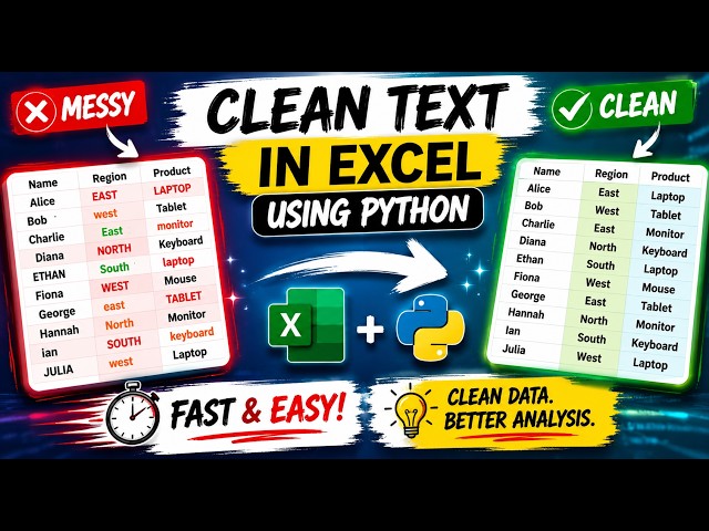 Clean Text Data in Excel Using Python (Fast & Easy)