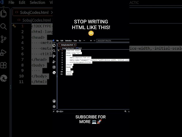 ONE SHORTCUT = FULL HTML STRUCTURE ⚡