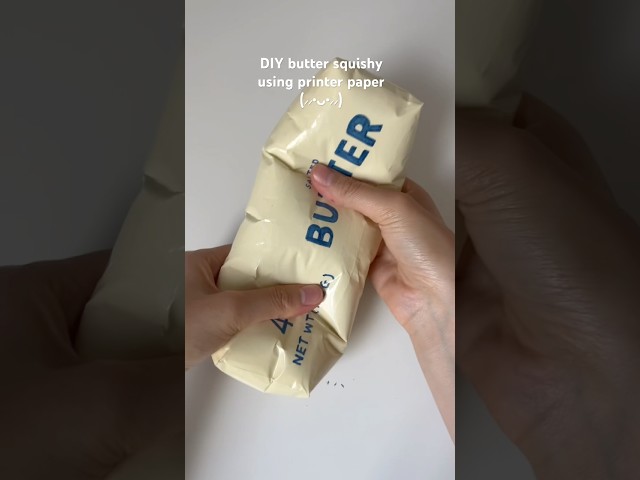 DIY butter squishy using printer paper !! (⸝⸝•ᴗ•⸝⸝) #squishy #diy #diycrafts #craftideas #viral