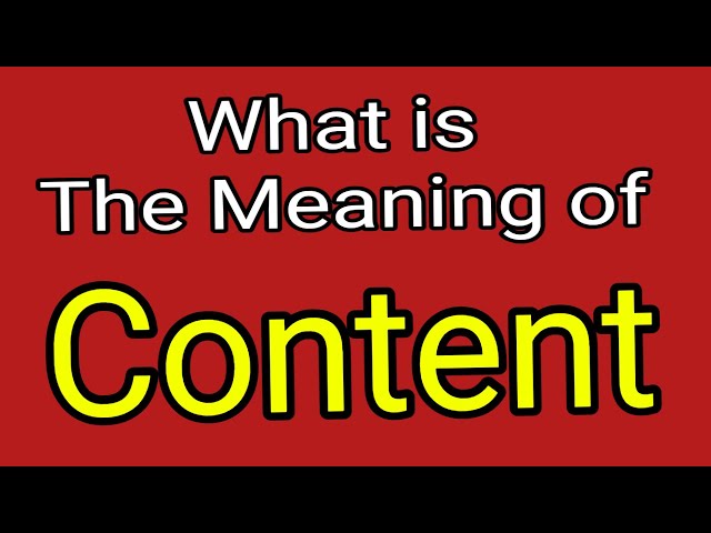 Meaning Of Content | Content | English Vocabulary | Most Common Words in English