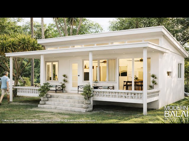 Simple House Design Small Farmhouse Idea | 9.5x10.3 Meters