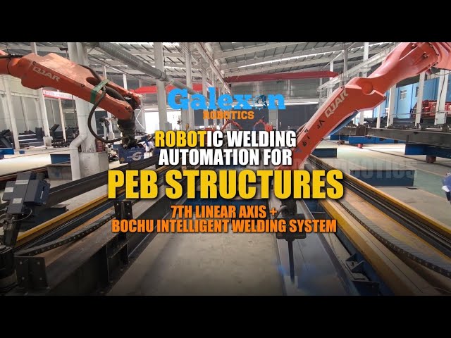 7th Linear Axis + Bochu Intelligent Welding System | Robotic Welding for PEB Structures #bochusystem