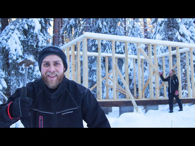 Raising Walls in Sub-Zero Temperatures | Building Off-Grid Cabin Pt. 3: Framing