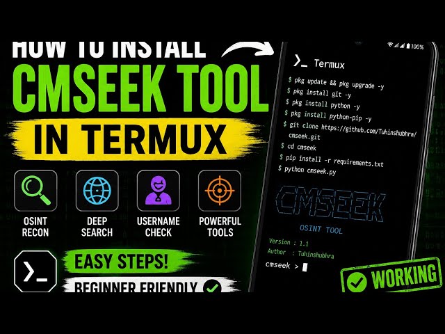 How To Install CMSeek Tool in Termux|| Crypto with Termux|| 