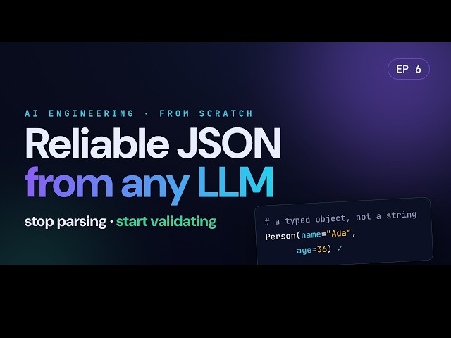 Ep6 · Reliable JSON from Any LLM — Stop Your Parser From Crashing (Python + Pydantic)