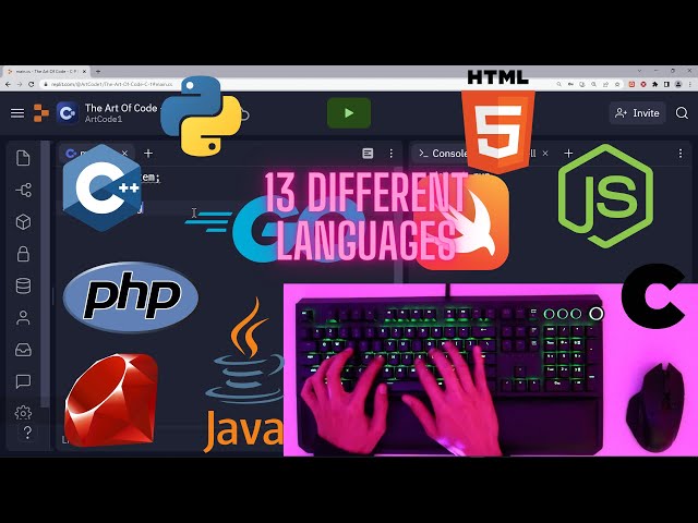 ASMR Programming - Hello World in 13 Programming Languages - Keyboard Talking