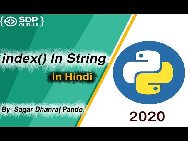index Function in String #11 | index method in Python | Python String Function | SDP Guruji