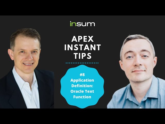 APEX INstant Tips #8: APEX & Oracle Text - Enable fuzzy search in your reports