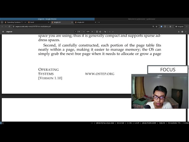 Live study: read along book "Operating Systems: Three Easy Pieces" (Part 133)
