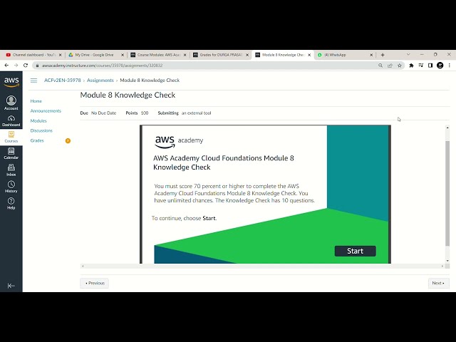 Databases | Module 8 Knowledge Check  || AWS Academy Cloud Foundations