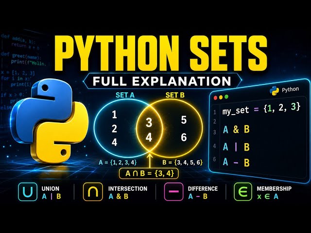 Python Sets in One Video | Complete Set Tutorial for Beginners 🔥 #python 