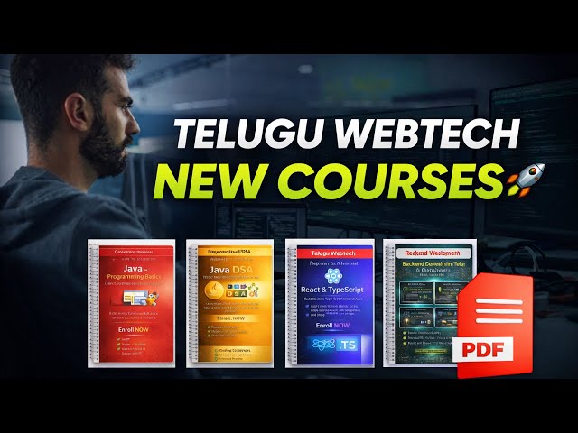 Telugu WebTech Courses  Announcement – Java, DSA, React, MERN PDFs
