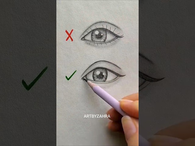 How to draw eyelashes✨#artbyzahra #drawing #eyelashes #shorts #short #howtodraw #tutorial
