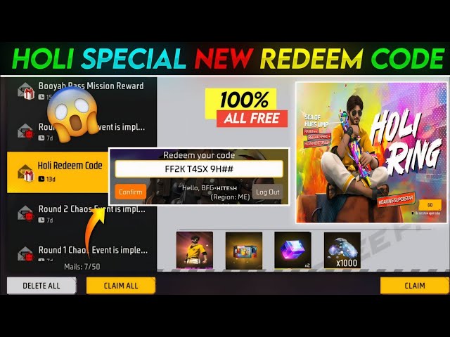 FREE FIRE REDEEM CODE TODAY 5 MARCH REDEEM CODE FREE FIRE | FF REDEEM CODE TODAY 5 MARCH