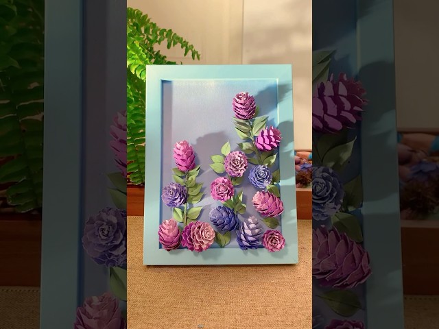 DIY Pinecone Wall Art 🌸 | Nature-Inspired Home Decor Idea | Cozy Handmade Craft#shorts
