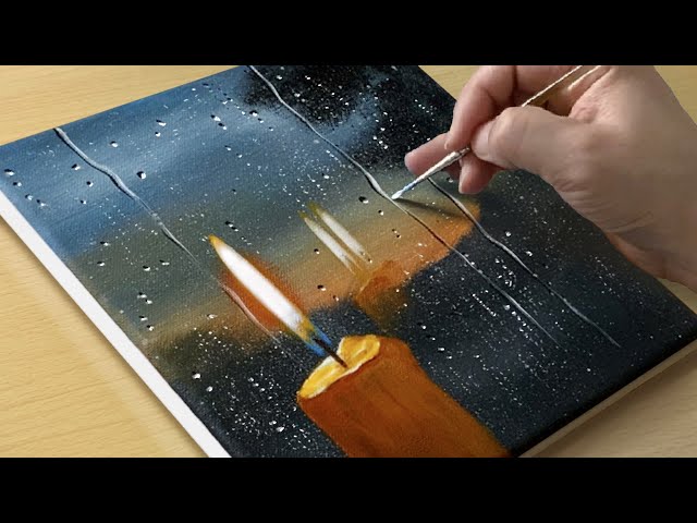 How to Draw a Rainy Night / Acrylic Painting for Beginners / STEP by STEP