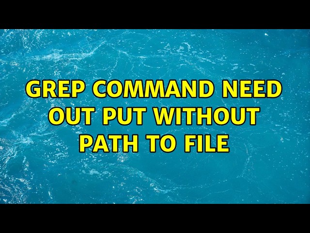 grep command need out put without path to file