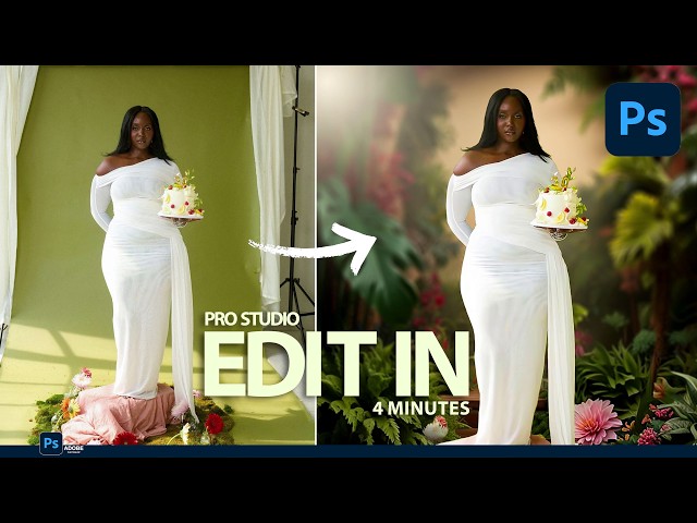 4 Minute Photo Studio Background Manipulation in Photoshop Made Easy + Free Background