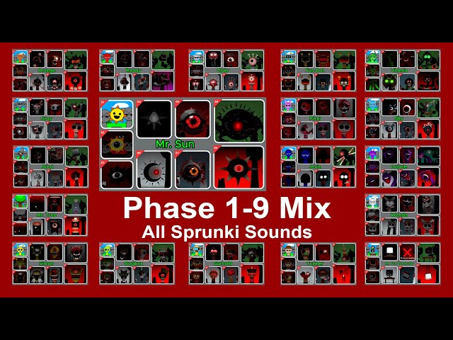 SPRUNKI SONGS ALL PHASES 1-9  (MIX) – Animation | Sprunki Original | Sprunki Mod 🎵🔥