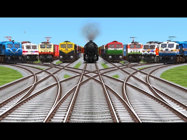 9 TRAINS PASSING AT  DAIMOND RAILROAD TRACKS | fatak open after train crossing