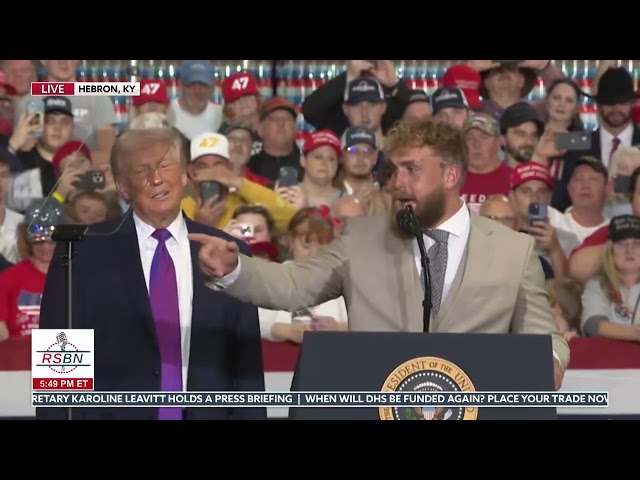 WATCH: Jake Paul Supports the Right Side of History by Joining President Trump on Stage - 03/11/26
