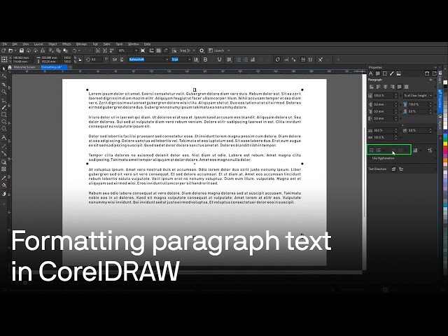 How to add, manage, and format paragraph text in CorelDRAW | Tutorial