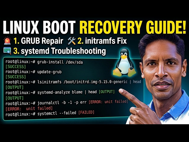 Linux Boot Recovery: Fix GRUB initramfs and systemd