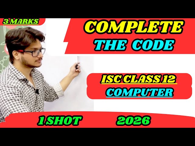 Fill in the Blanks Questions Explained | ISC Class 12 Computer | Board Exam 2026 Preparation