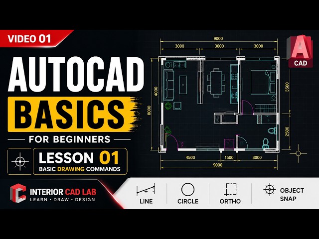 AutoCAD for Beginners – Lesson 1: Basic Drawing Commands