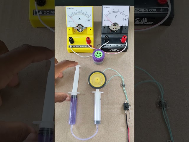 Two Anloang Voltmeter With Powered by a Regenerative Braking System | DC Motor #shorts #dcmotor
