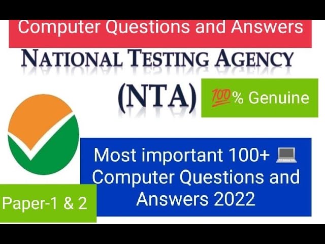 Most Important Computer Question & Answers for UGC NET /SET / Government Competitive exam- 2022