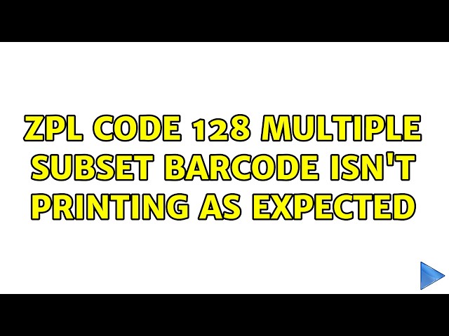 ZPL Code 128 multiple subset barcode isn't printing as expected
