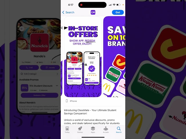 ClassMate - student discounts app