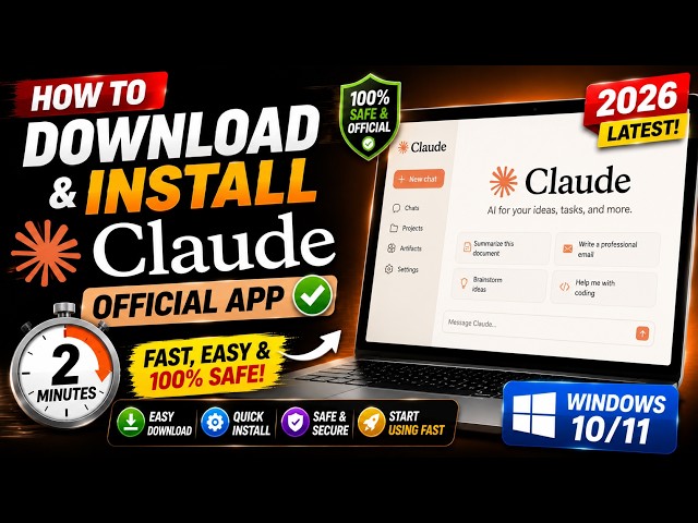 How to Download & Install Claude AI on PC & Laptop (2026) 🤖 | Official App Tutorial