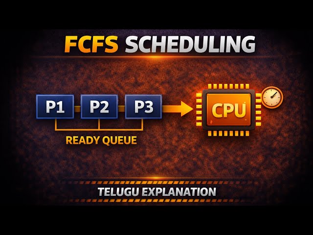 13. FIRST COME FIRST SERVE (FCFS) SCHEDULING ALGORITHM WITH EXAMPLE