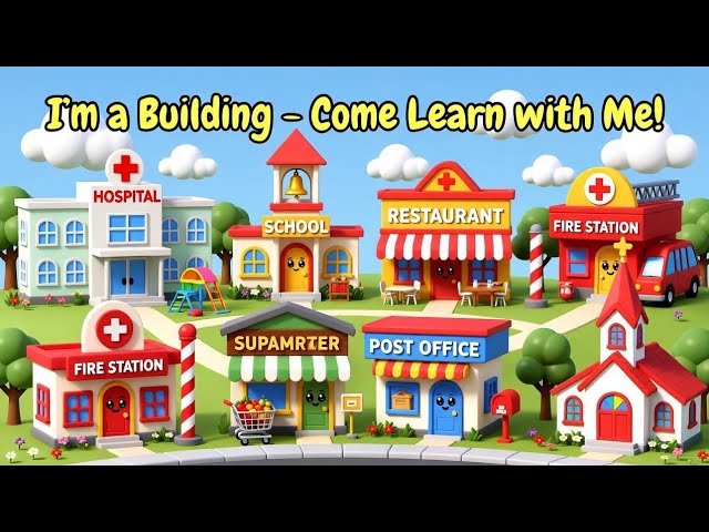 Types of Buildings Song for Preschool | Fun Learning Songs About Buildings for Preschoolers 🎶🏫