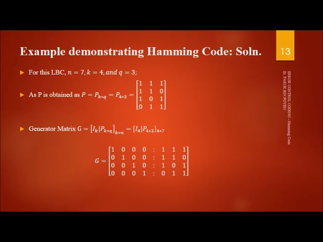 Error Control Coding - Hamming Code #information #theory #LBC #coding #engineering #studymaterial