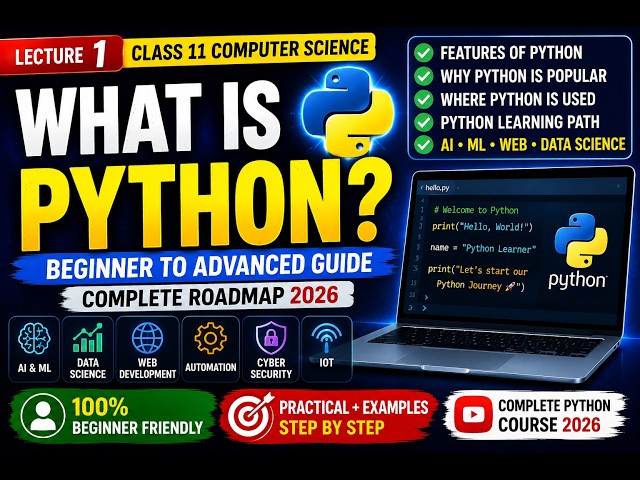 What is Python Features, Uses & Complete Beginner to Advanced Guide 2026 || Lecture -1#python