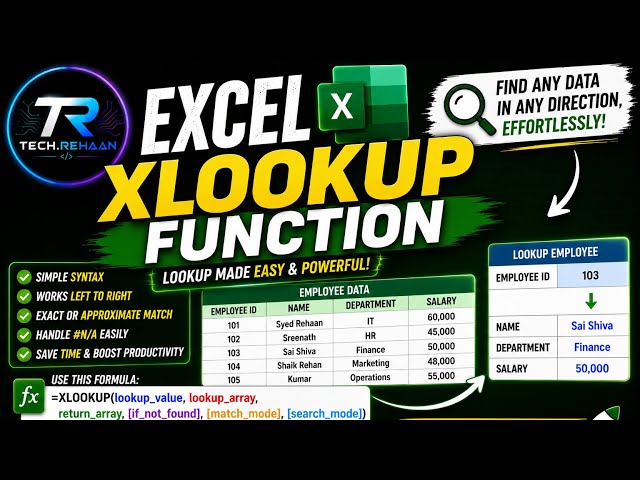 #tech.rehaan07–# xlookup Function 