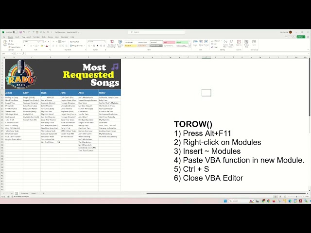 TOROW Excel Function Not Working - Excel Tips and Tricks