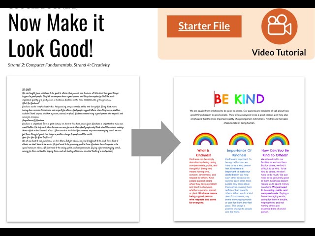 Formatting  in Google Docs: Kindness Project